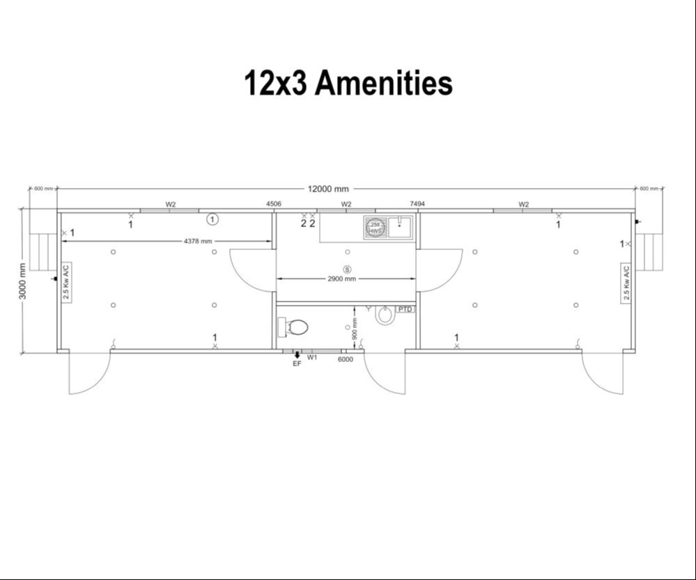 12x3 amenities
